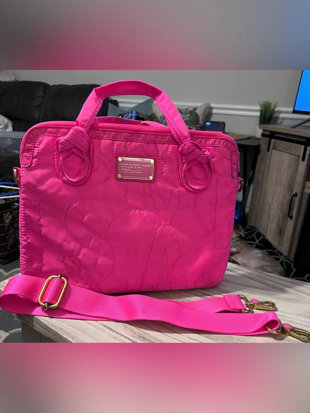 Marc Jacobs Pretty Nylon Computer Commuter Pink